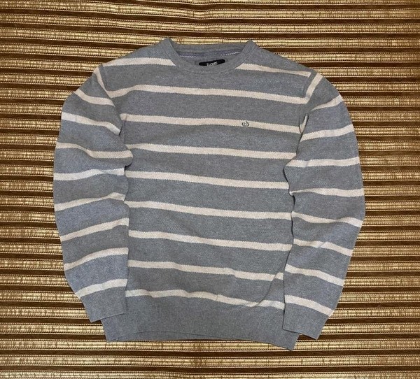 Men Bugatti Sweater Grey Cotton 38 / M / 46 #6B00