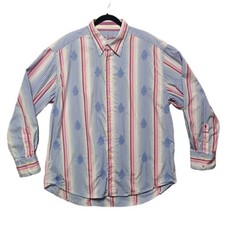 Robert Graham Mens 3XL Multicolor Striped Paisley Long Sleeve Button Down Shirt