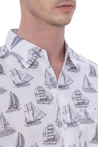 HAPPY BAY Men's Hawaiian Shirt Fashion Button Down Short Sleeves Holidays Aloha - Picture 3 of 3