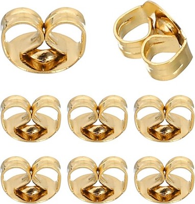 8 Pcs 14K Gold Earring Backs Replacement Ear Locking for Stud Earrings Heavy Dr
