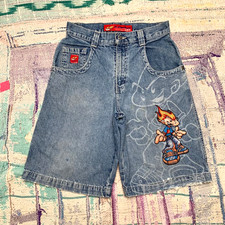 JNCO Flamehead Streetwear Shorts Size 12 fits 28
