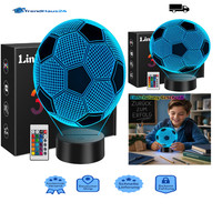 FußBall Nachtlicht 3D Optik 16 Farben Touch Fernbedienung