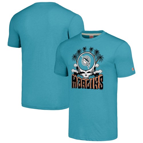 Herren Hommage türkis Florida Marlins Cooperstown-Kollektion Grateful Dead Tri-Blend