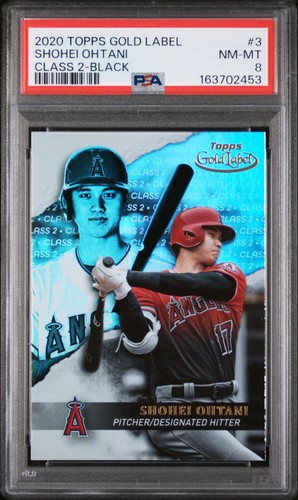 2020 TOPPS GOLD LABEL CLASS 2-BLACK #3 SHOHEI OHTANI PSA 8