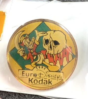 1992 Disney Paris Euro DLP Donald Duck Kodak Pirates of The Caribbean Pin - NOS