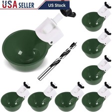 Chicken Waterer Leak Proof Poultry Dispenser Easy Install Bucket Set 8 Cups New
