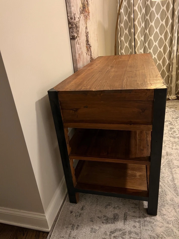 Kosas Wooden Kitchen Island Console Table with Drawers and Shelves 60x36x25 - Image 2 of 4