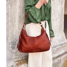 American Leather Co Thayer Perfect Hobo Brown Leather Shoulder Bag Purse