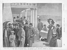 PLYMOUTH HOE During Meeting of Chambers of Commerce - Antique Print 1893