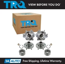 TRQ Front & Rear Wheel Bearing Hubs 4pc Kit LH RH Sides for Nissan Altima Maxima