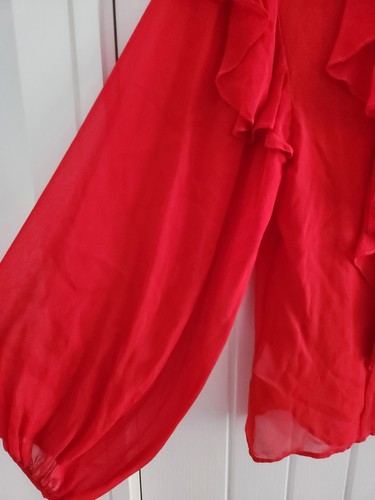 Giambattista Valli x H&M Blouse Red Size 38 EU UK 10 Premium Silk Brand New - Picture 5 of 9