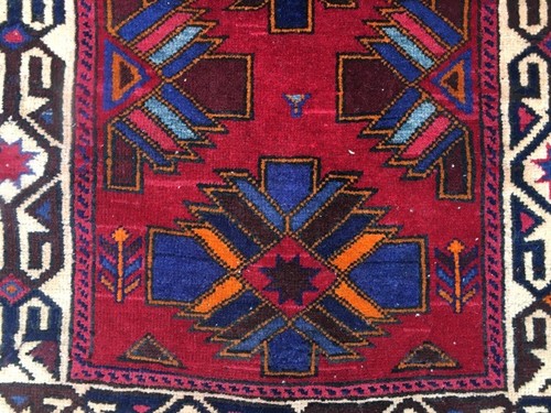 Afghan Rug, Vintage Mini Rug, Turkish Rug, Boho Rug, Medallion Rug 3x5 ft - Picture 3 of 7