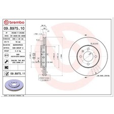 2x Brembo Scheibenbremse vorne 178784 09.B975.11 1S0615301H 1S0615301L
