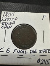 1804 half cent spiked chin cross 4 C6 Final Die State F