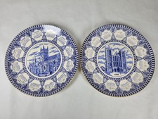 2 Ringtons Mason's Plates Blue & White Calendar 1986/7 Ripon Selby Vintage Rare