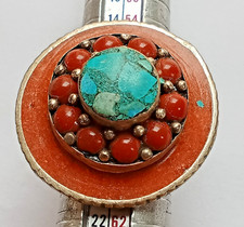 VERY RARE ANCIENT ISLAMIC OTTOMAN SILVER RING WITH TURQUOISE STONE ANTIQUE