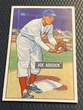 1951 Bowman Joe Adcock Reds Hi-Series Rookie Card #321 Corner Crease o/w Sharp. rookie card picture
