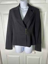 Women  s Calvin Klein Black Lined One Button Blazer - Size 6