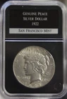 1922 S US Peace Silver Dollar $1 XF PCS Black Holder