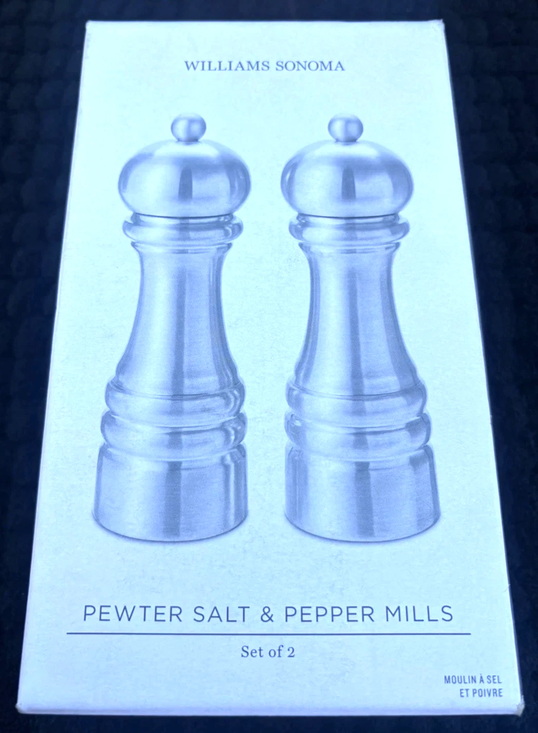 Williams Sonoma Pewter Salt & Pepper Mills Set Of 2. Retail Price $250
Opens in a new window or tab