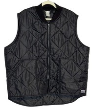 Vintage Big Smith Quilted Puffer Vest Black Made In USA 2XL Workwear Gorpcore