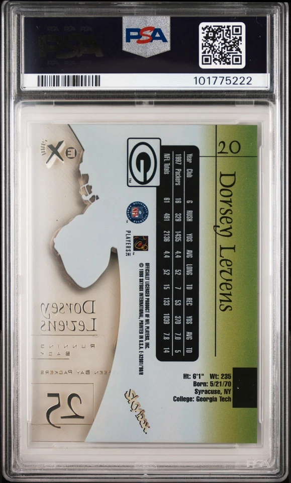 1998 SKYBOX E-X2001 #20 DORSEY LEVENS PSA 10 - Image 2 of 2