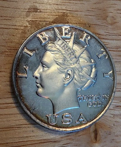 2003 .999 Silver 1 oz NORFED Liberty $10 Coin 🌈 Toning On Back