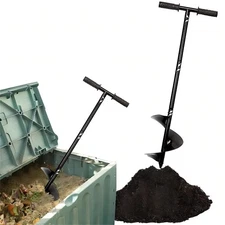 Compost Turning Tool Compost Stirring Tool,Compost Turning Bar 33.4inch,Manua...