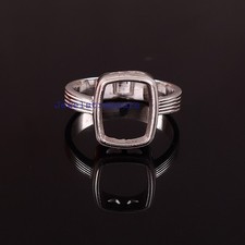 Semi Mount Stone Setting 10X12 MM Cushion Cut 925 Sterling Silver Blank Ring