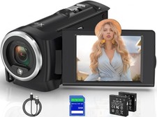 Camcorder Video Camera QHD 2.7K 56MP 16X Digital Zoom Vlogging Camera with LE...
