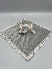 Pro Goleem Gray Elephant Lovey Baby Security Blanket Minky Dot Satin Back