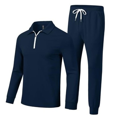 Men's Tracksuit 2 Piece Sweatsuit Track Suit 1/4 Zip Long Sleeve Tops Jogging