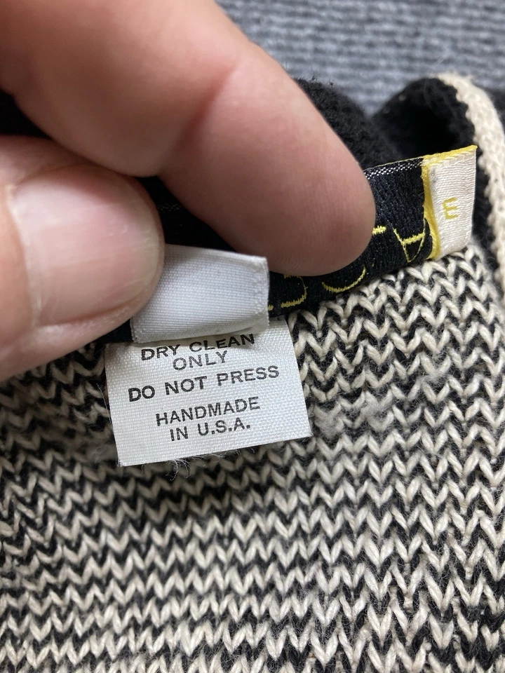 Abrigo Suéter CHRIS TRIOLA Usable Arte Hecho a Mano Talla 2 Estampado Animal Hecho en EE. UU. Foto 4 de 4