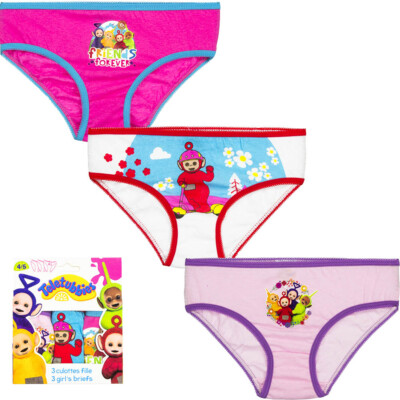 Teletubbies 3 Stück Unterwäsche Mädchen Slip Schlüpfer 92-98 104-110 116-128#302