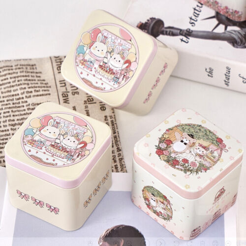 Pudełko na cukierki Kreskówka Niedźwiedź Królik Wzór Dobre uszczelnienie Vintage Wielkanocne puszki na ciasteczka - Zdjęcie 1 z 15