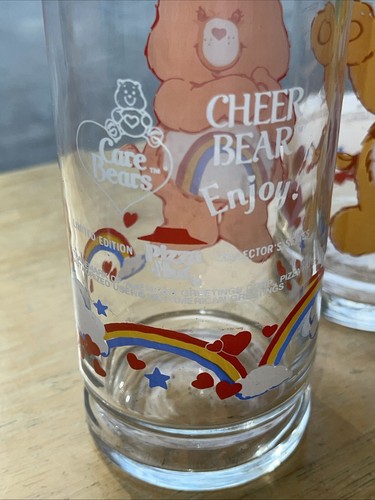 1983 Care Bear Pizza Hut Cups Collectors Set Of 3 Drinking Glasses Rare Vintage - Picture 2 of 5