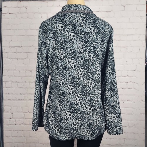 anne klein pajama set women shirt & pants size medium animal print fleece - Picture 4 of 12