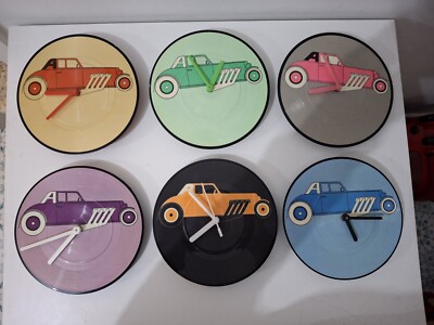 The Cars Picture Disc Colured Vinyl Records Wall Hanging Clocks X6 Free P&P 