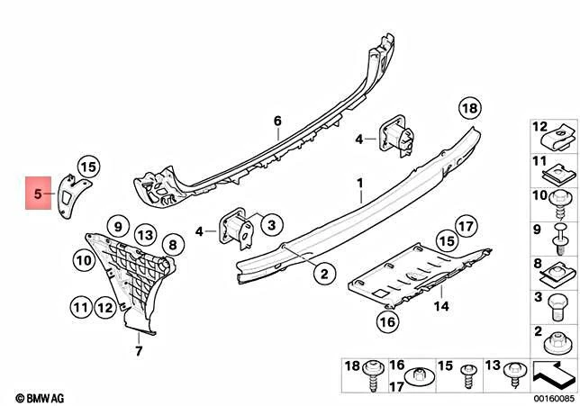 Genuine BMW E60 E61 520d 520i 523i 523Li Bracket Mount Rear Left 