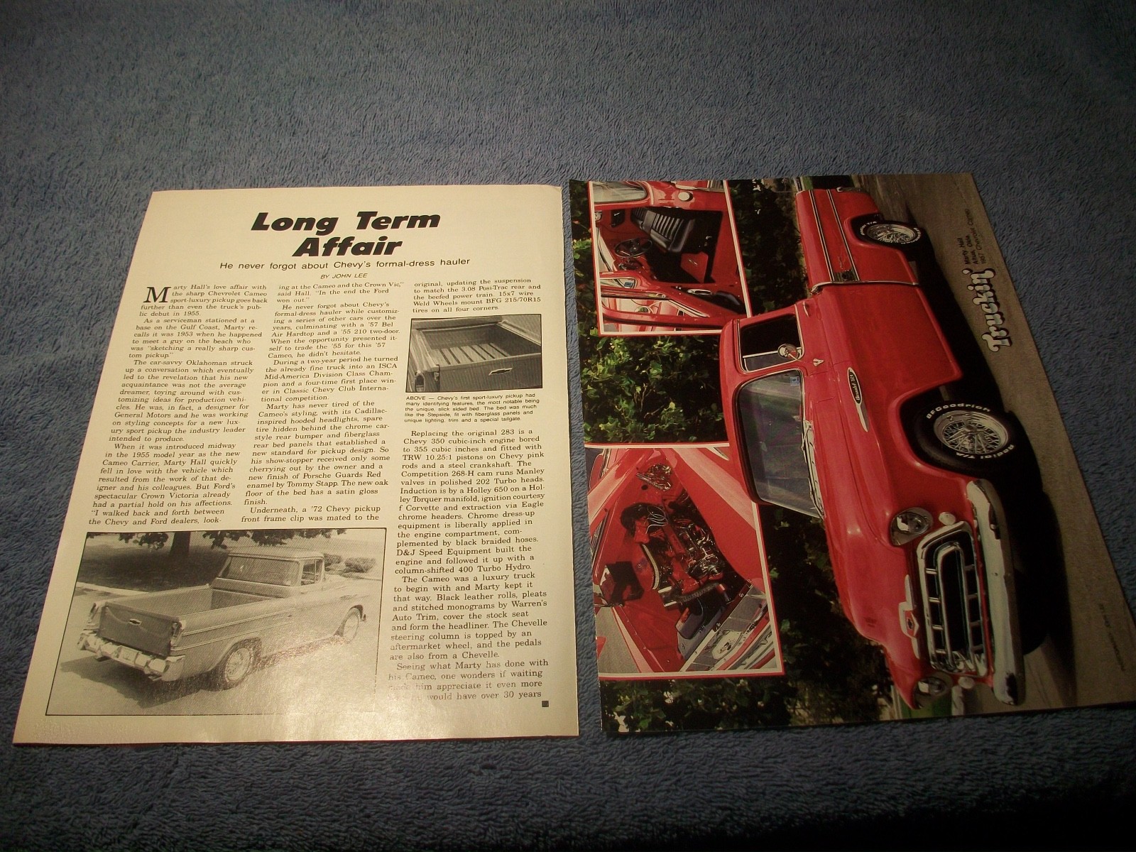 1957 Chevy 3124 Cameo Vintage RestoRod Pickup Article "Long Term Affair"