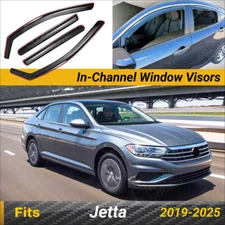 Fits 2019-25 Volkswagon Jetta In-Channel Rain Guard Window Visor Vent Deflectors