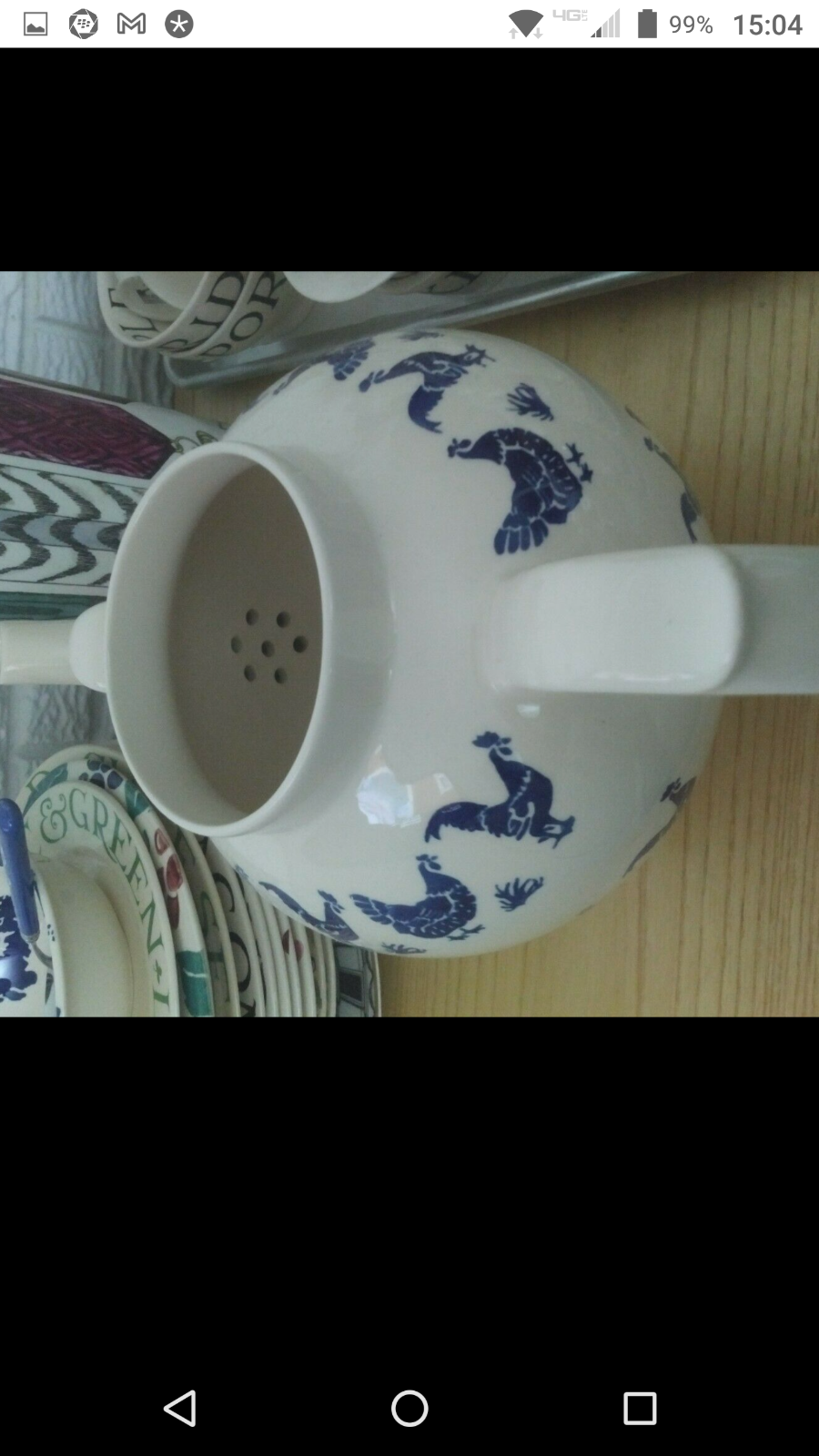 Emma Bridgewater Gallon Teapot Blue Hens eBay