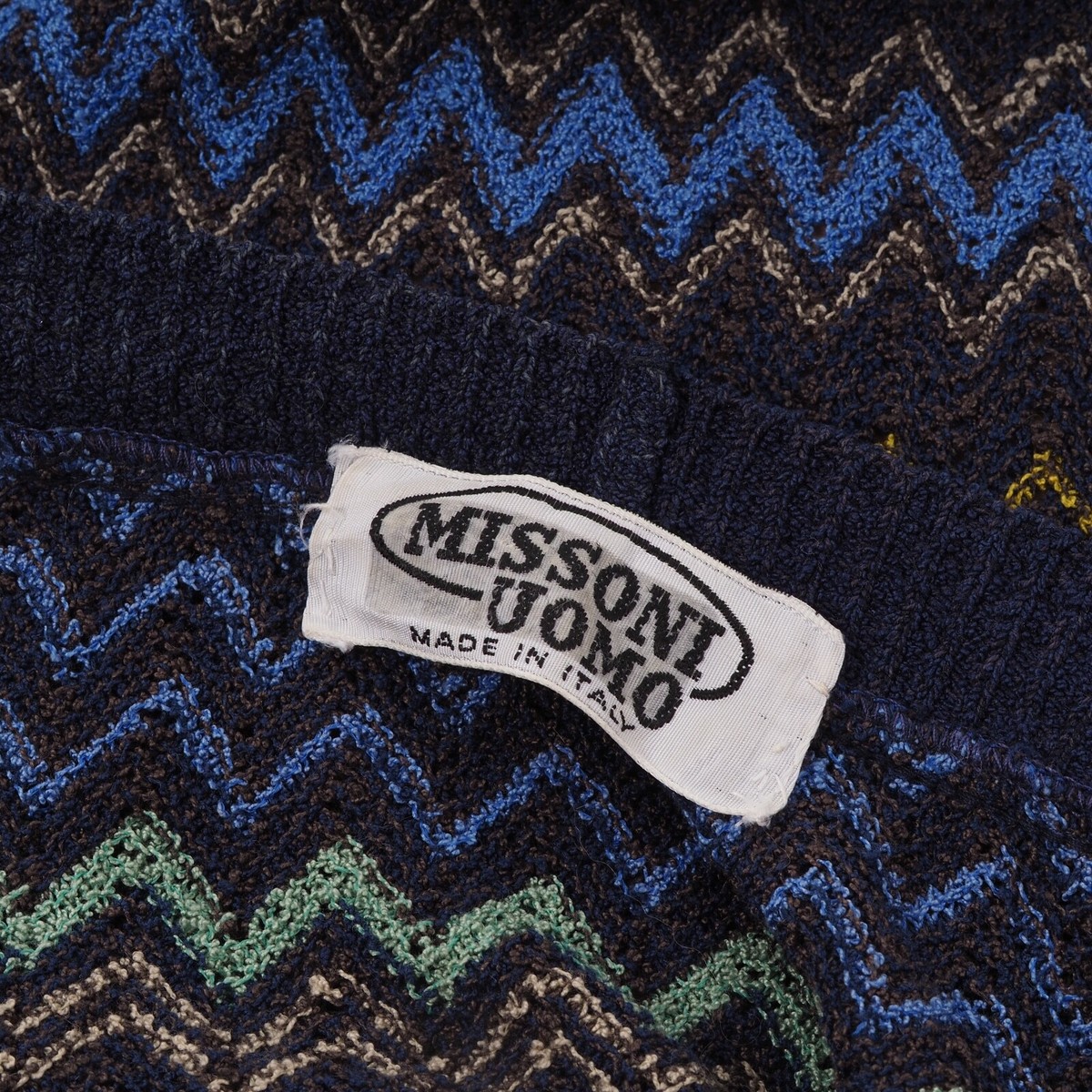 Missoni Uomo Mens Vintage 80s 90s Knit Multi Zig Zag