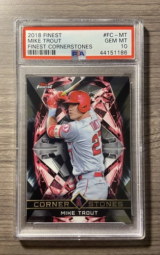 2018 Topps Finest Cornerstones Mike Trout #FC-MT PSA 10 GEM MT Angels 