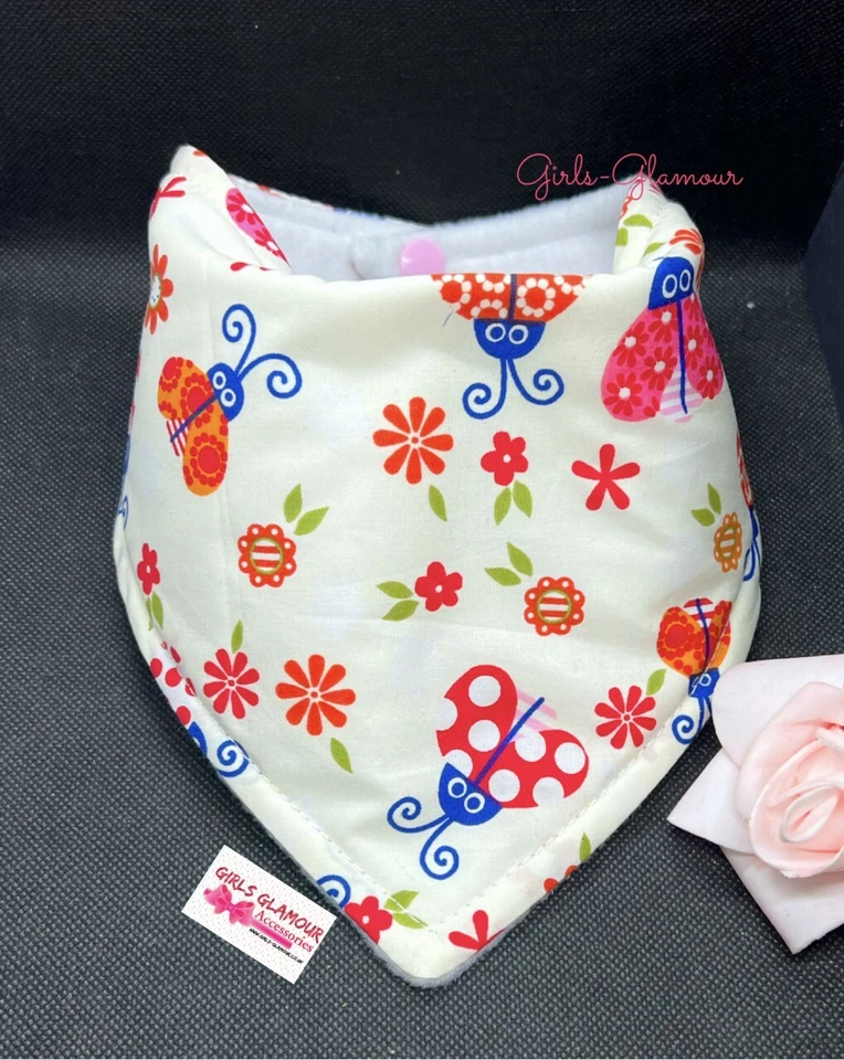 GIRL*GLAMOUR Marienkäfer Dribbel Lätzchen Bandana Babynahrung Spuckwindel Fleece Kostüm Mädchen Kleid
