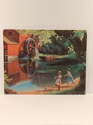 Vintage Paul Detlefsen Unframed Art Red Barn Pond Print | eBay