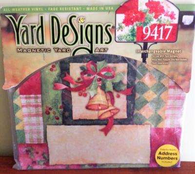 Yard DeSigns Magnetic Address Sign Christmas Holly Bells NEW