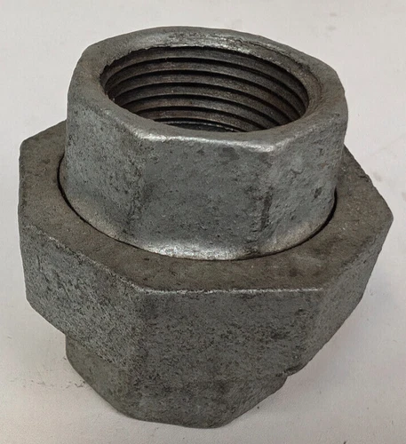 (LOT OF 2) 1" Galvanized (Brass to Iron Seat) Pipe Union - Brand NEW!! NOS