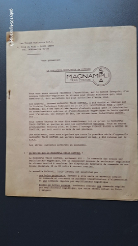 Modélisme train R.M.A. Variateur de vitesse Magnampli plan locomotive électrique - Imagen 4 de 8