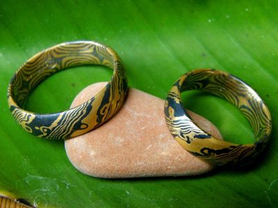 Trauringe Mokume Gane Gold 900 Palladium 500 1 Paar